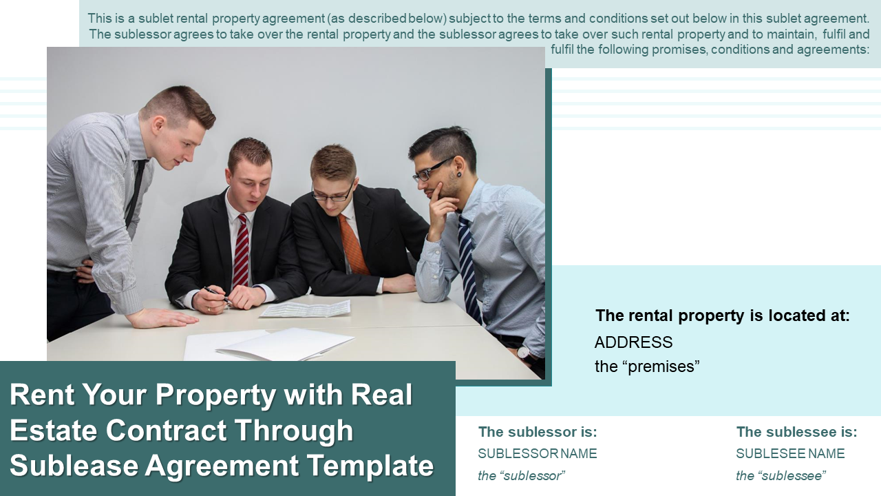 Rent Your Property with Real Estate Contract Through Sublease Agreement Template