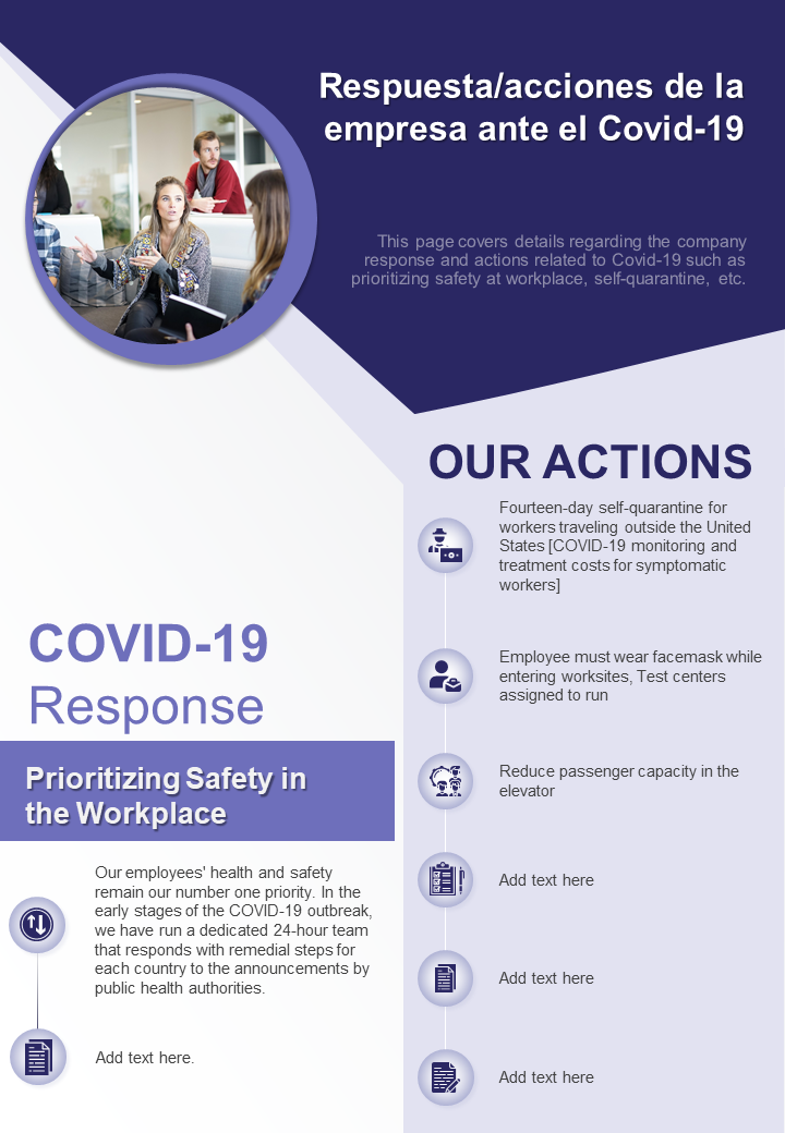Respuesta acciones de la empresa ante el Covid 19 