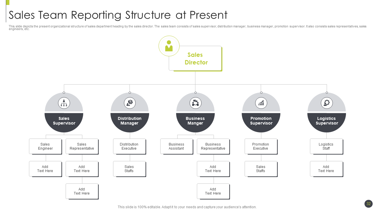 Sales Team Reporting Structure at Present