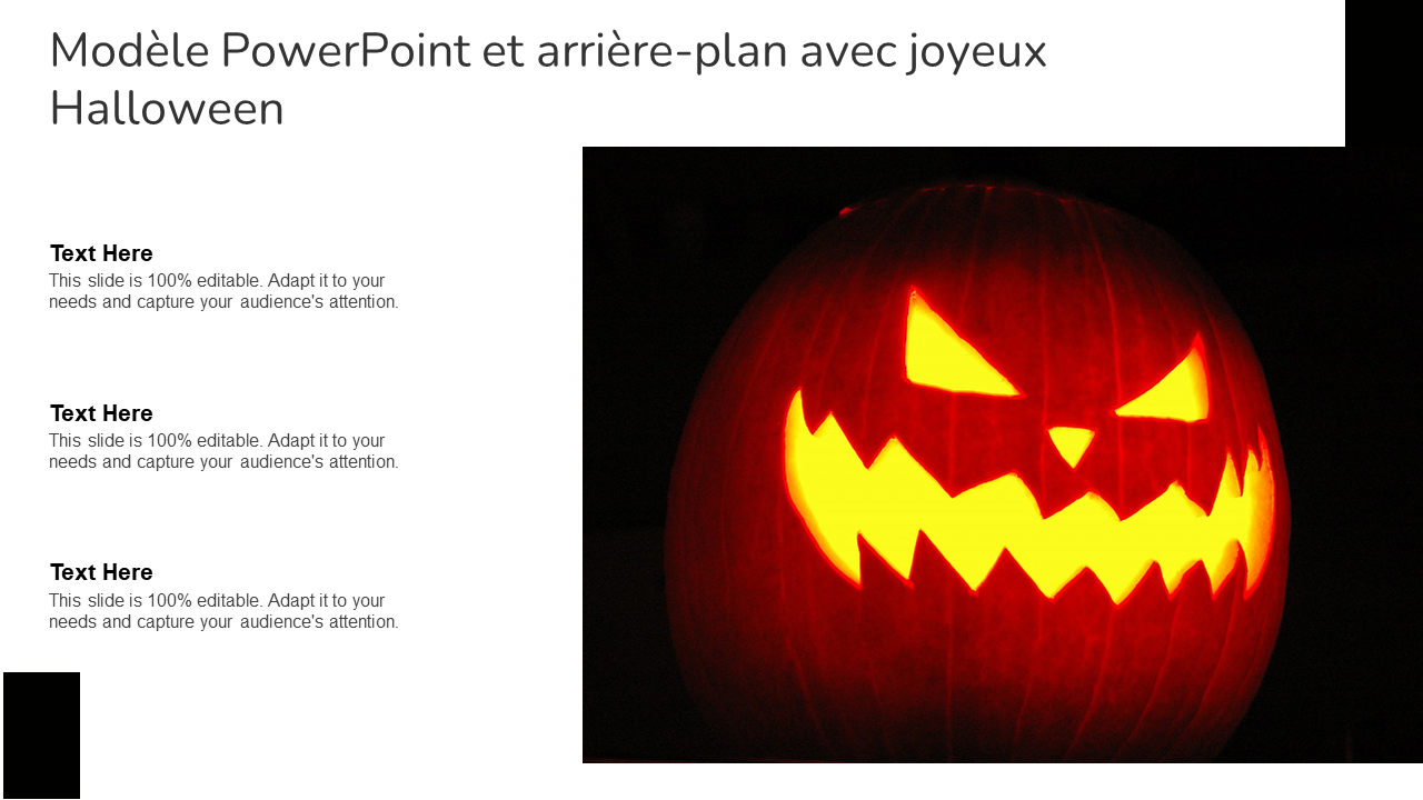 Modèle PowerPoint et arrière-plan avec joyeux Halloween