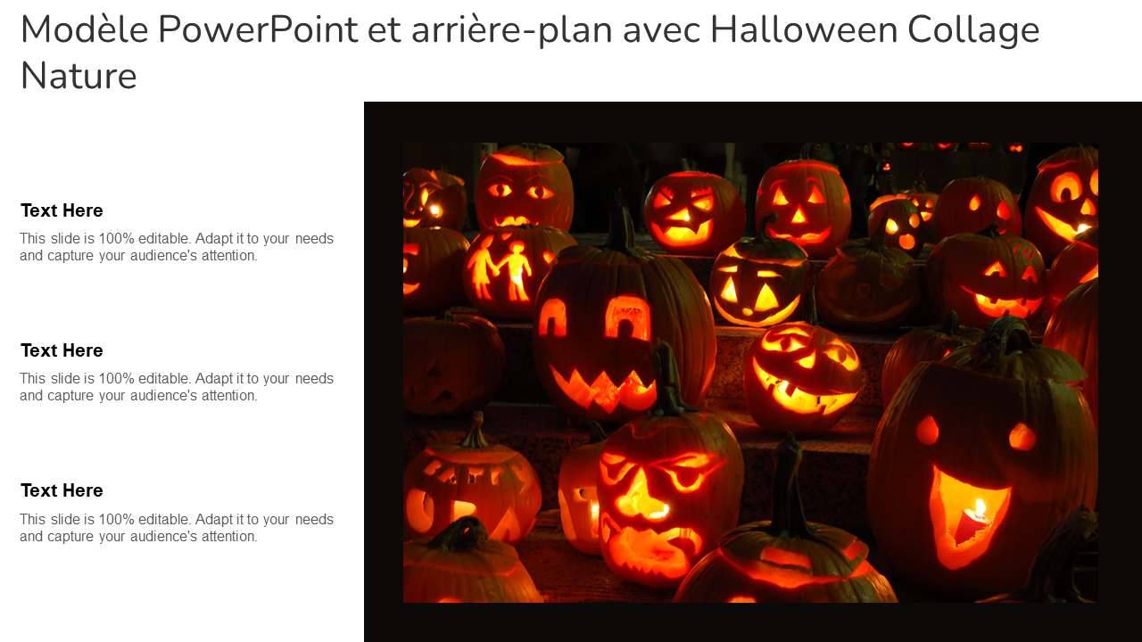 Modèle PowerPoint et arrière-plan avec Halloween Collage Nature