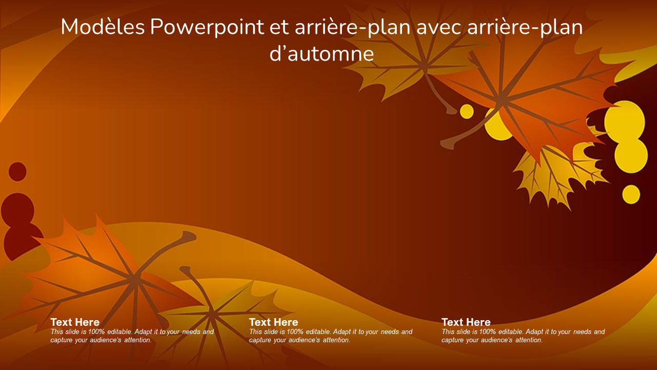 Modèles Powerpoint et arrière-plan avec arrière-plan d’automne