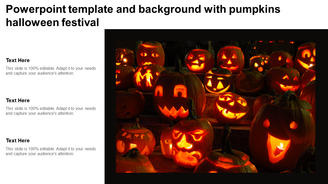 Plantilla de PowerPoint y fondo con Halloween Collage Nature