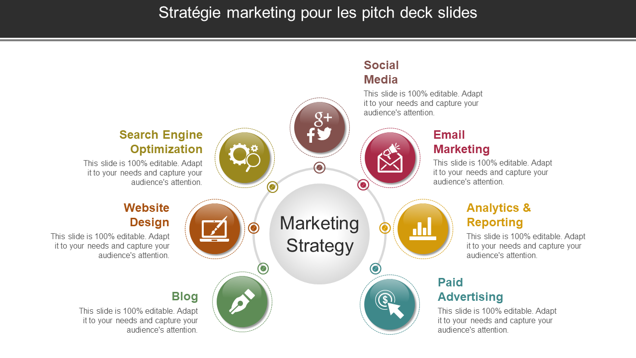 Stratégie marketing pour les pitch deck slides 