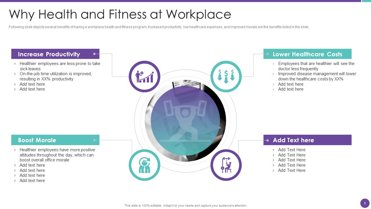 Template to Discuss Importance of Health and Fitness at Workplace