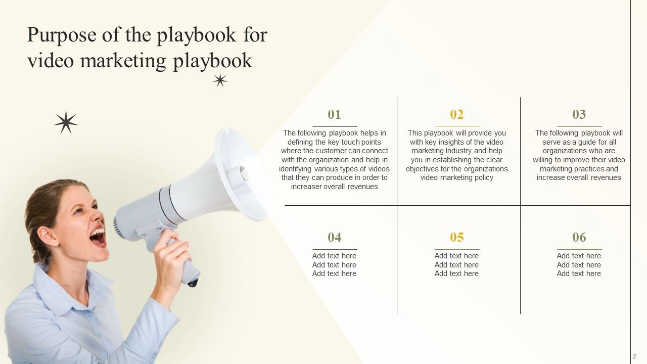 Purpose of Video Marketing Playbook