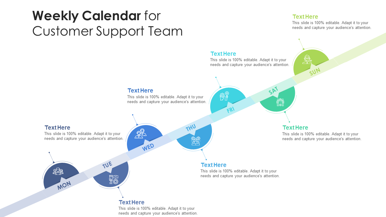 Weekly Calendar for Customer Support Team