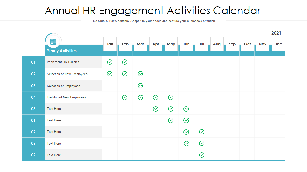 Annual HR Engagement Activities Calendar 