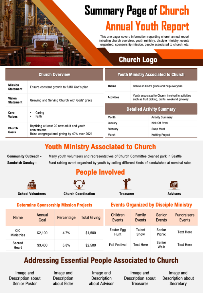 Church Annual Youth Report Template