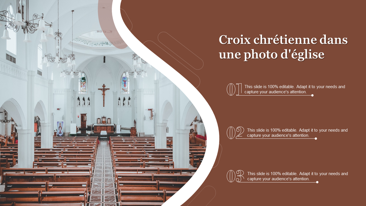 Croix chrétienne dans une photo d'église Croix chrétienne dans une photo d'église