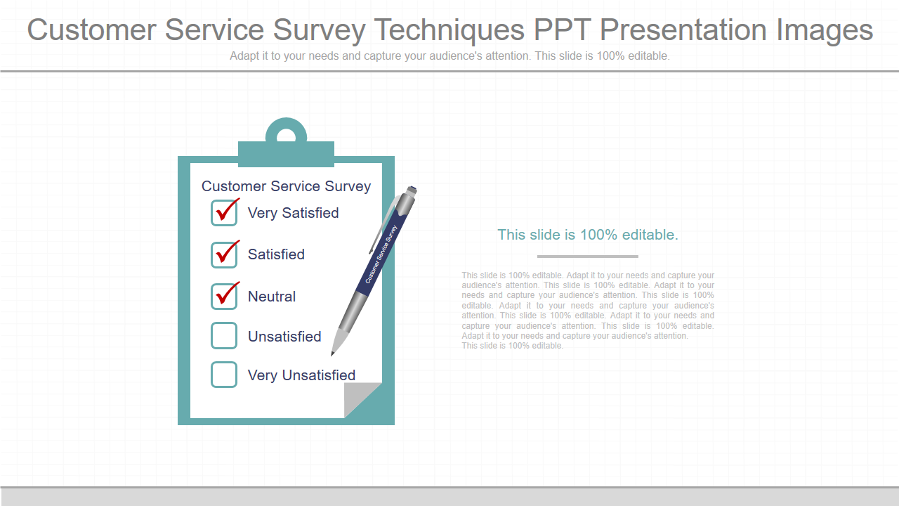 Customer Service Survey Techniques PPT Presentation Images 