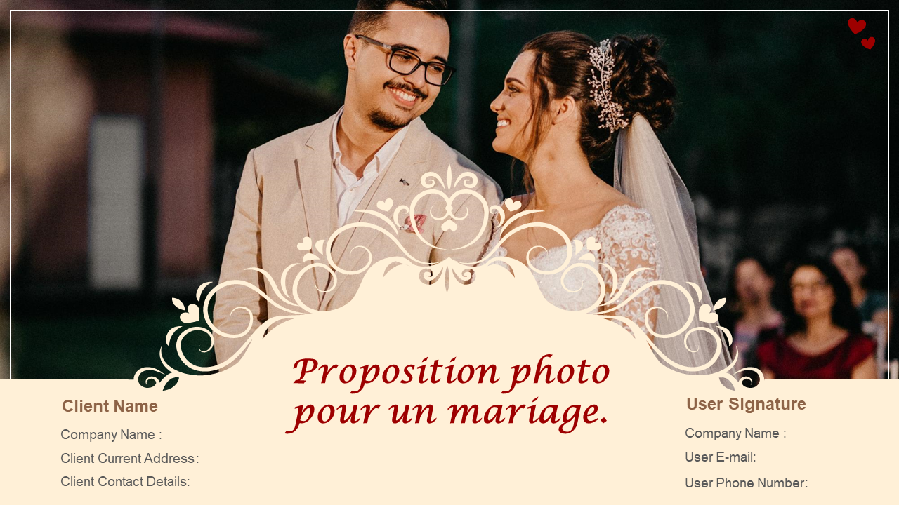 Proposition photo pour un mariage. Proposition photo pour un mariage.