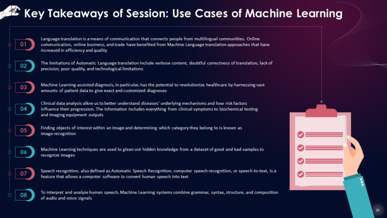 Machine Learning In Action Real World Use Cases Training Ppt