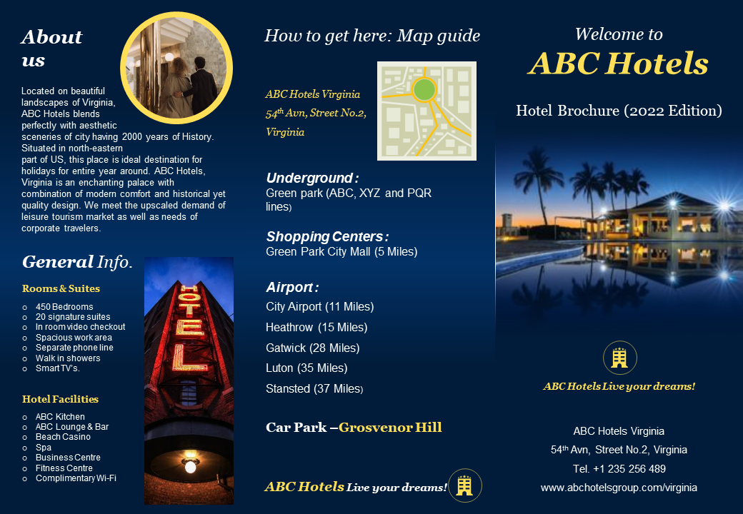 ABC Hotels Travel and Tourism Brochure