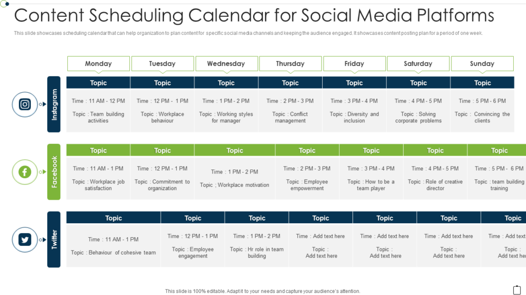 Content Scheduling for Social Media PPT Template