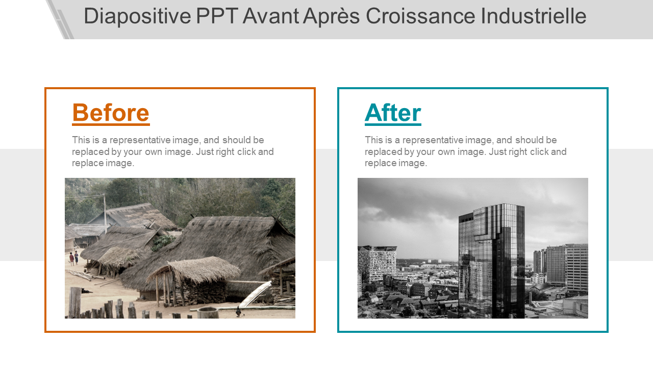 Diapositive PPT Avant Après Croissance Industrielle 