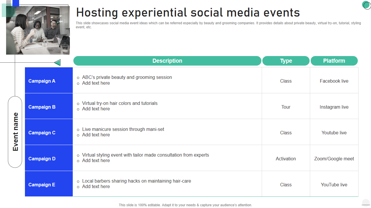 Hosting experiential social media events 