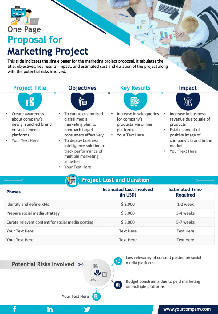 One-page Proposal for Marketing Project