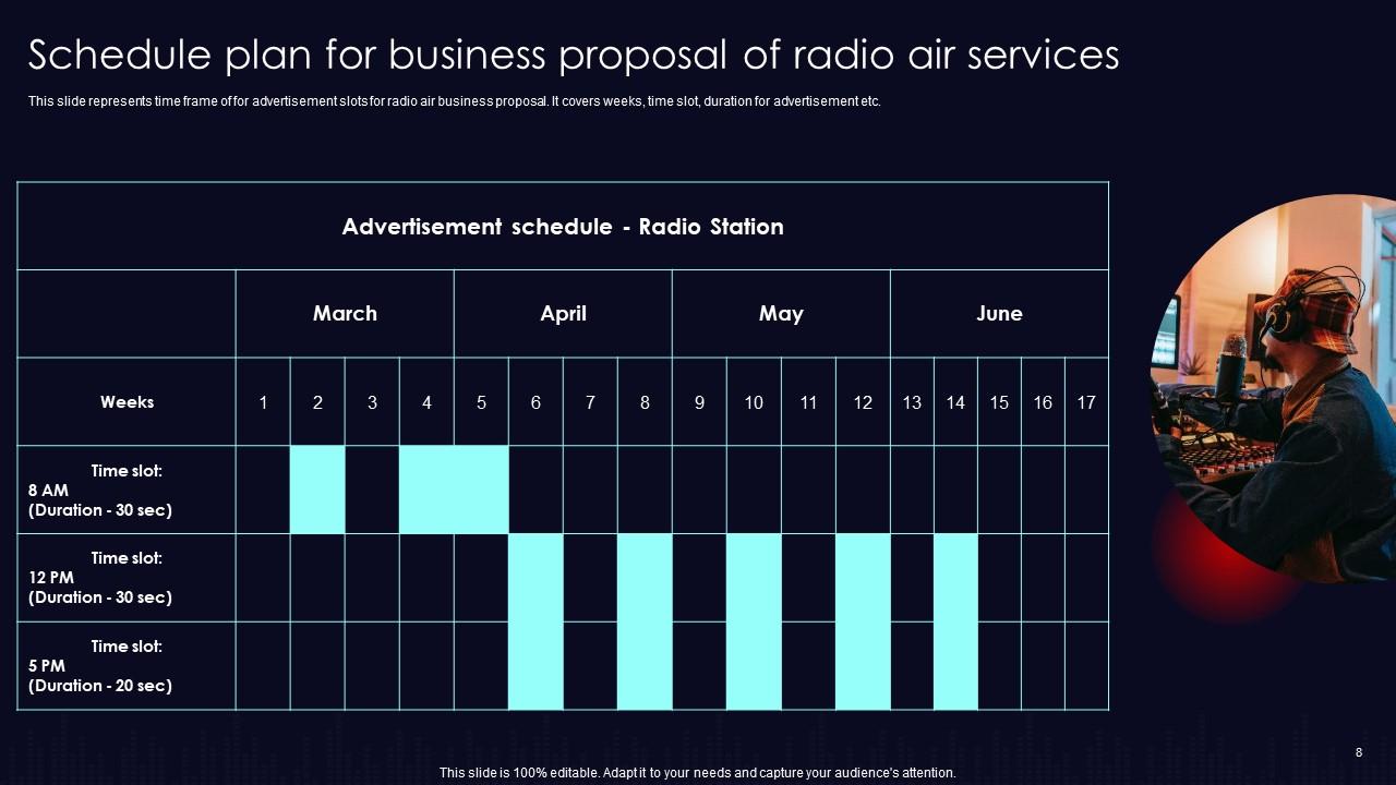 Schedule Plan for Business Proposal of Radio Air Services Template