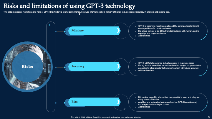 Risks and Limitations of Using GPT-3 Technology