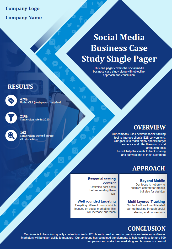 Social Media Business Case Study Single Pager 
