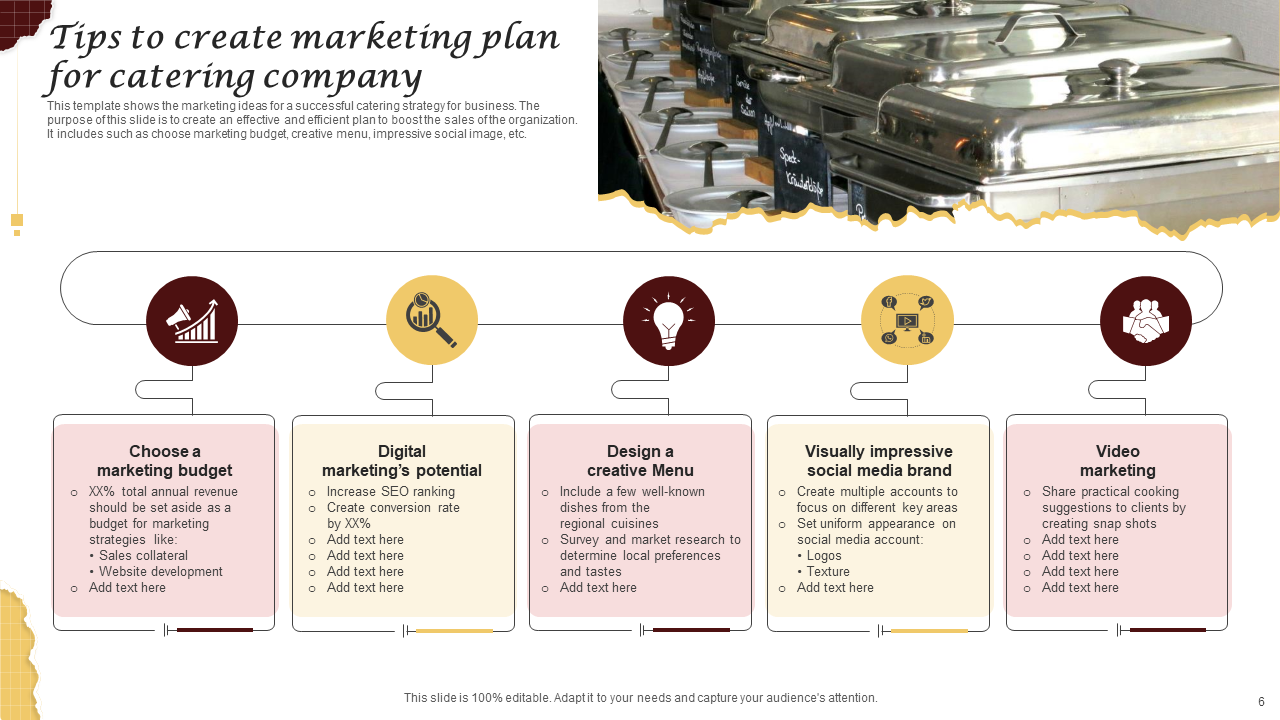 Tips to Create Catering Marketing Plan Presentation Template
