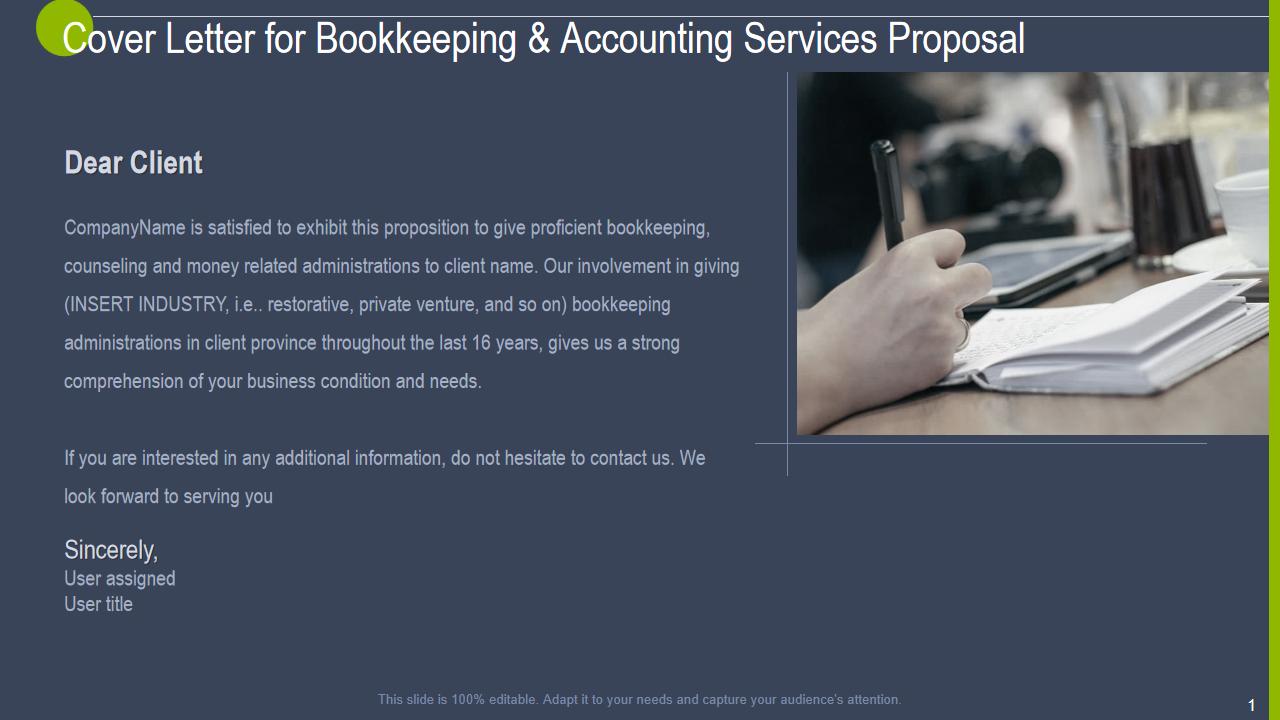 Cover Letter for Bookkeeping & Accounting Services Proposal 