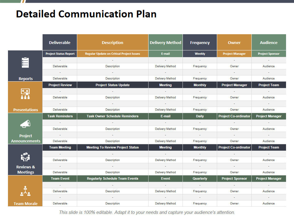Detailed Communication Plan 