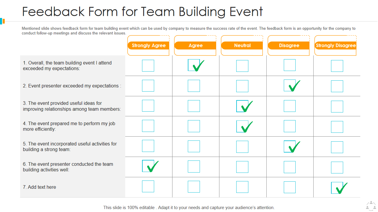 Feedback Form for Team Building Event