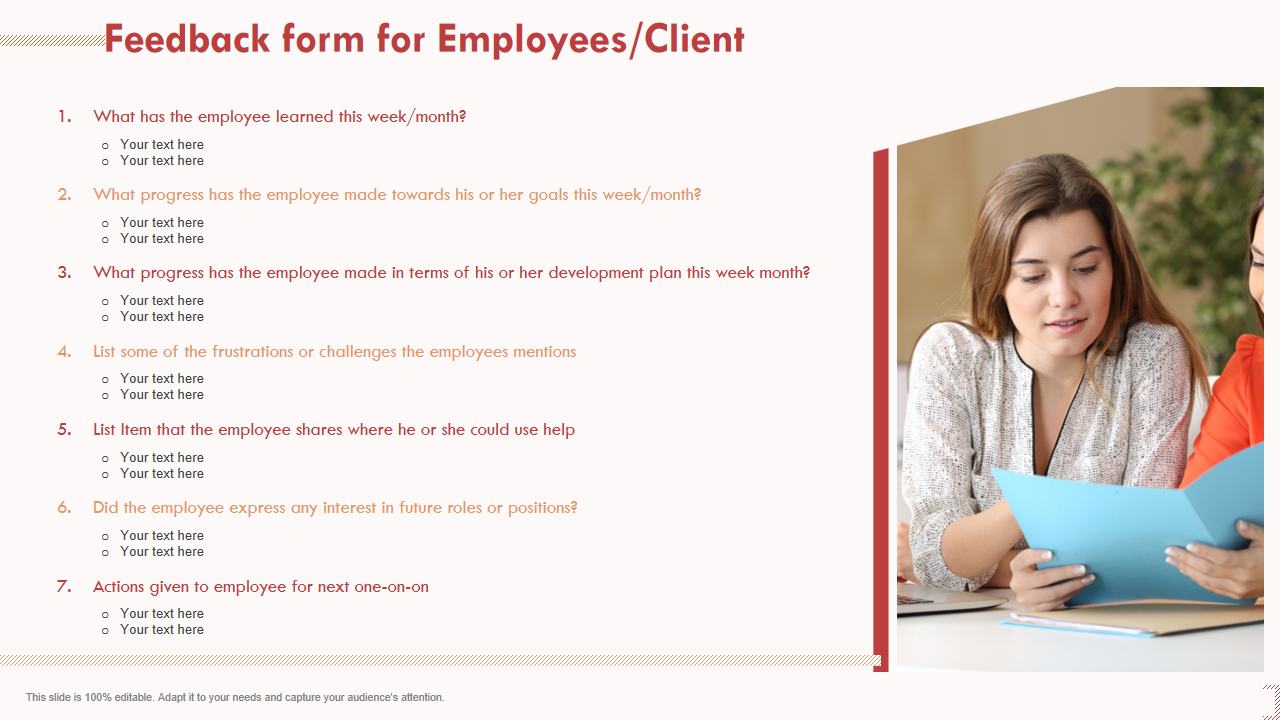 Feedback form for Employees Client