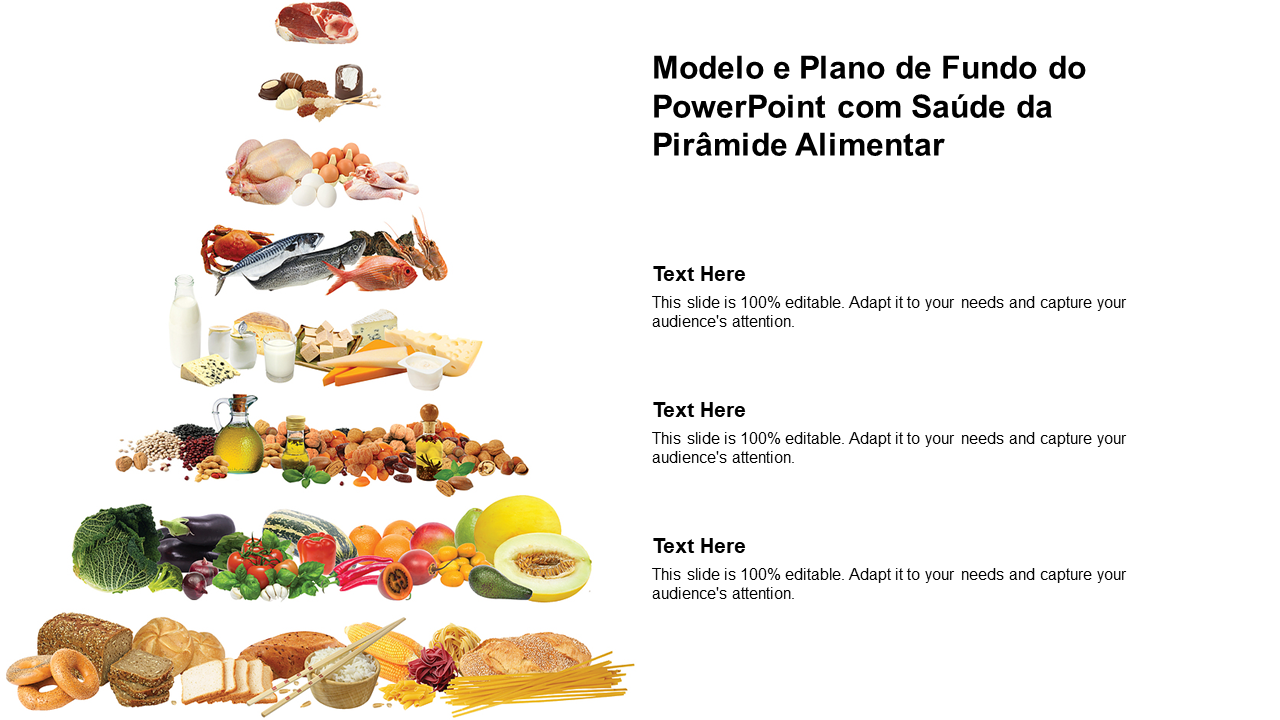 Modelo e Plano de Fundo do PowerPoint com Saúde da Pirâmide Alimentar Modelo e Plano de Fundo do PowerPoint com Saúde da Pirâmide Alimentar