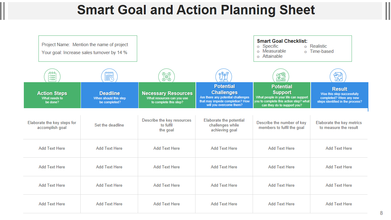 Smart Goal and Action Planning Sheet 