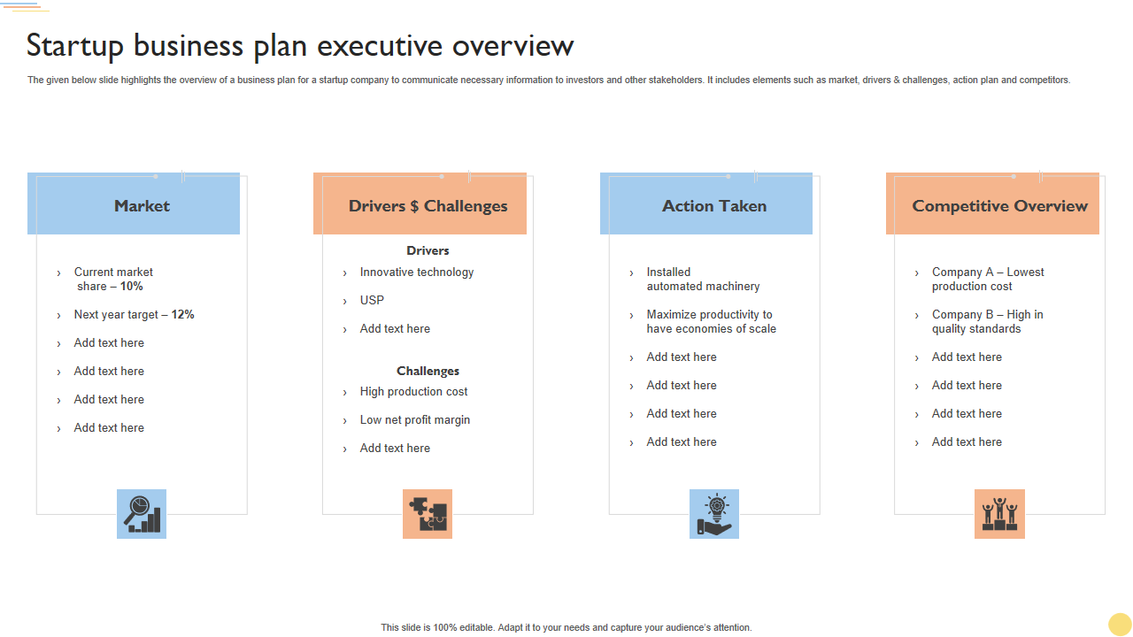 Startup business plan executive overview 