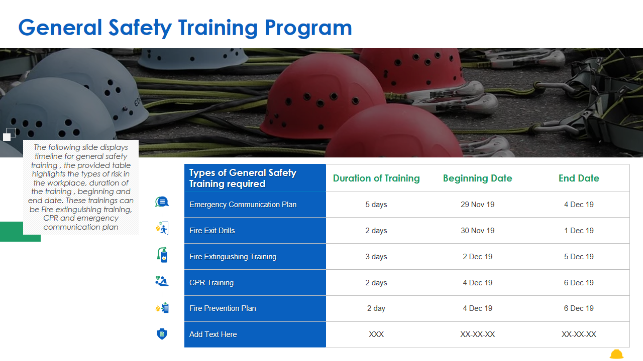 General Safety Training Program