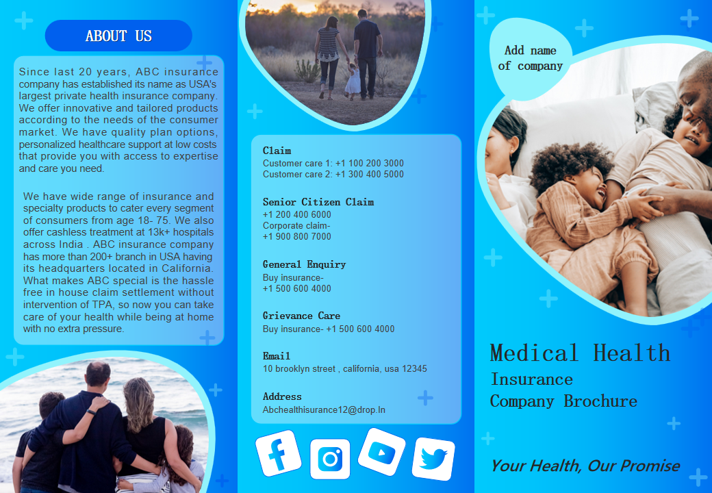 Medical Health Insurance Company Brochure 