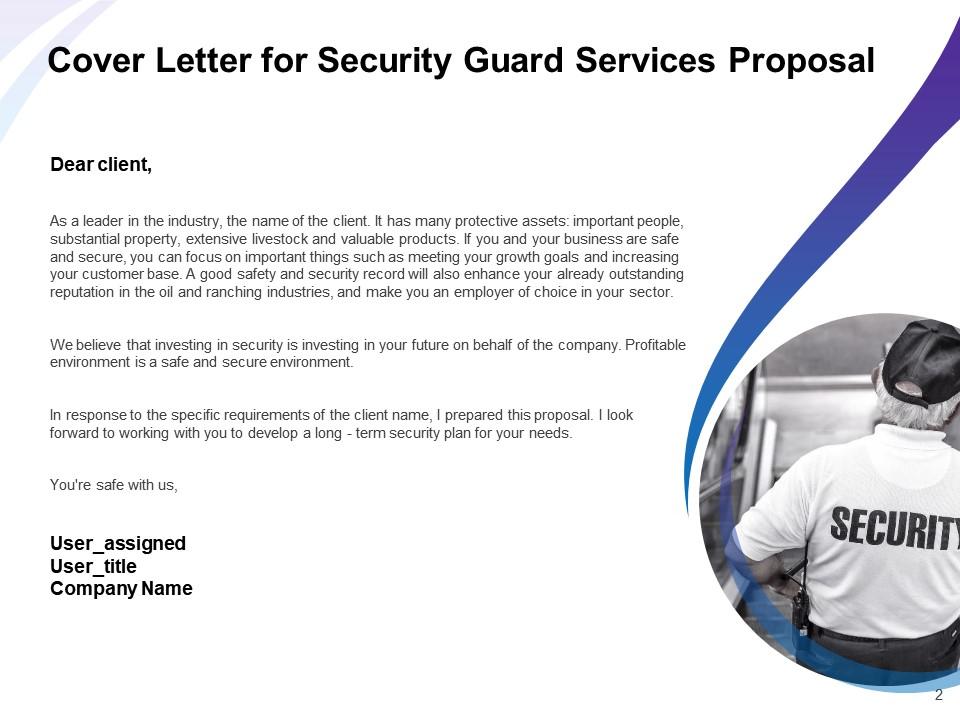 Cover Letter for Security Guard Services Proposal