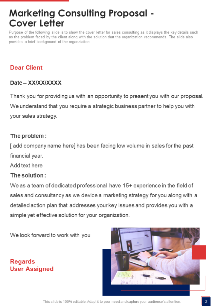 Cover Letter for Marketing Consulting Proposal Template