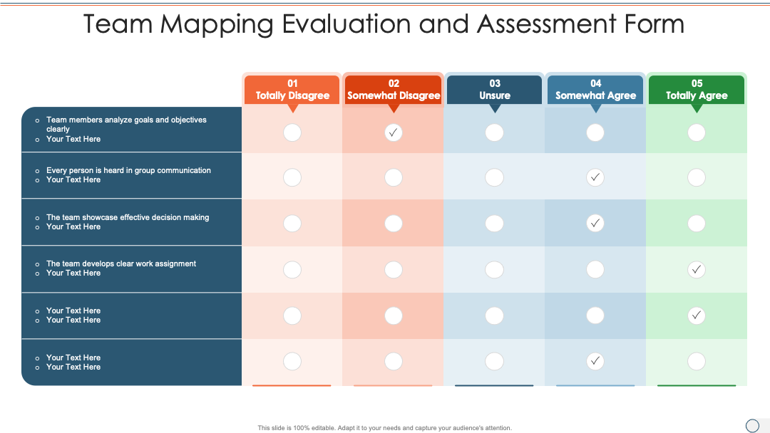 Template 3: Team Mapping Evaluation and Assessment Form PPT Template 