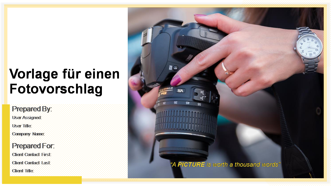 Vorlage f&uuml;r einen Fotovorschlag 
