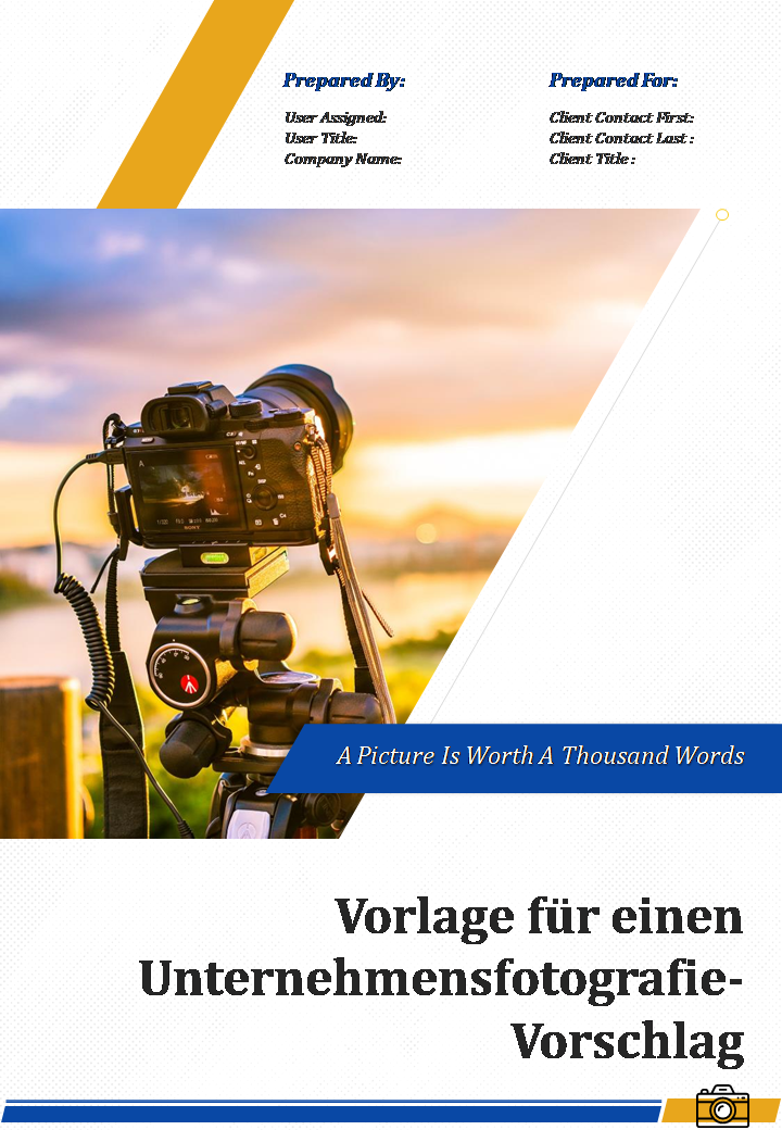 Vorlage f&uuml;r einen Unternehmensfotografie-Vorschlag 