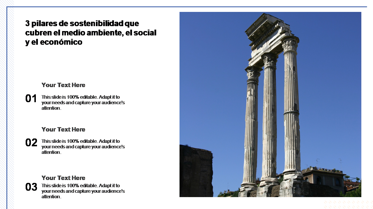  pilares de sostenibilidad que cubren el medio ambiente, el social y el econ&oacute;mico