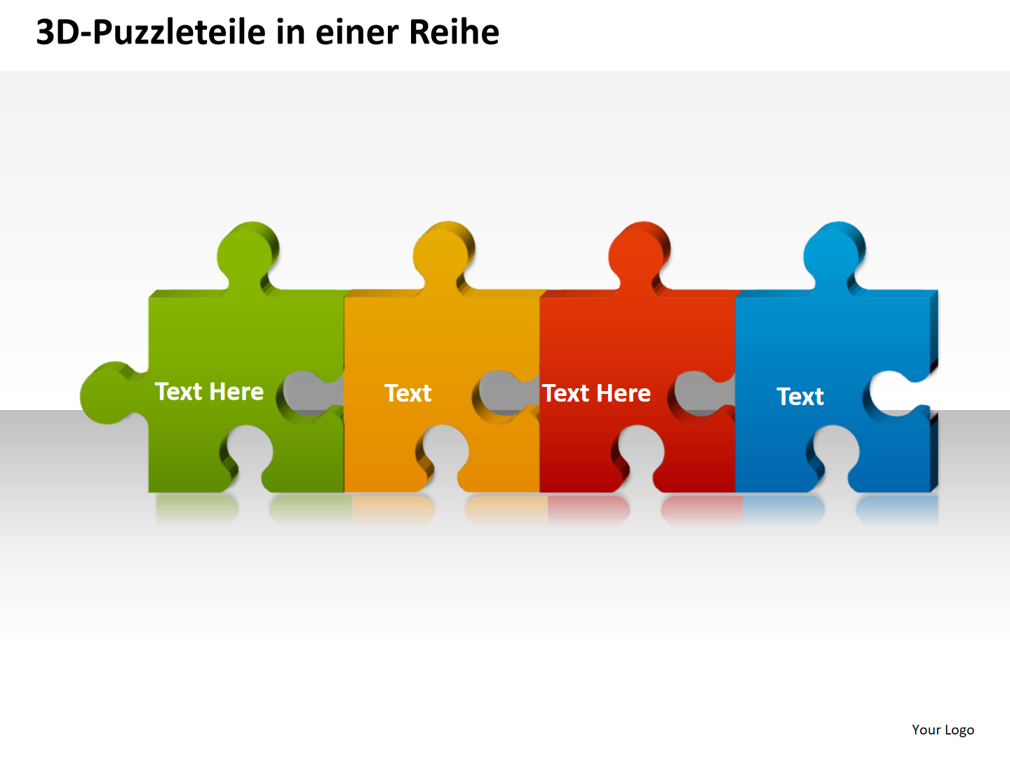 3D Puzzleteile in einer Reihe 3D Puzzleteile in einer Reihe