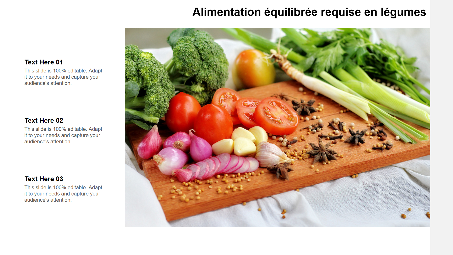 Alimentation équilibrée requise en légumes Alimentation équilibrée requise en légumes