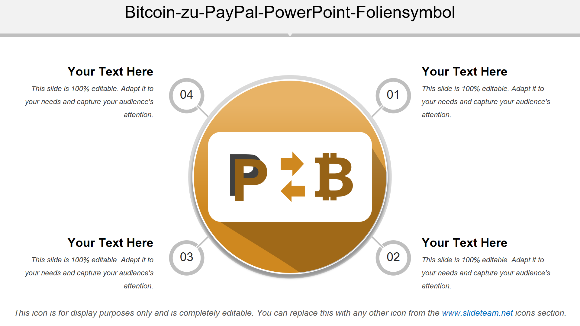 Bitcoin-zu-PayPal-PowerPoint-Foliensymbol