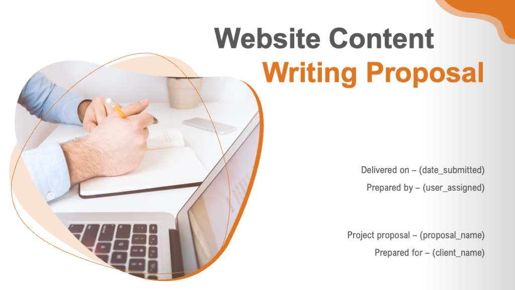 Cover Page for Website Content Writing Proposal