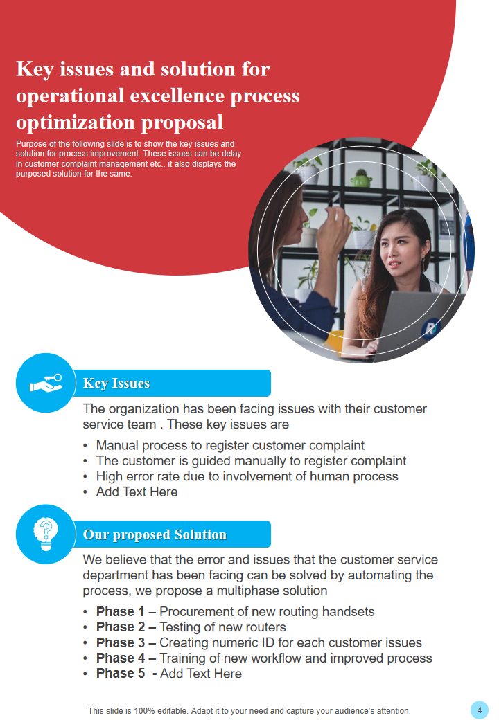 Key issues and solution for operational excellence process optimization proposal