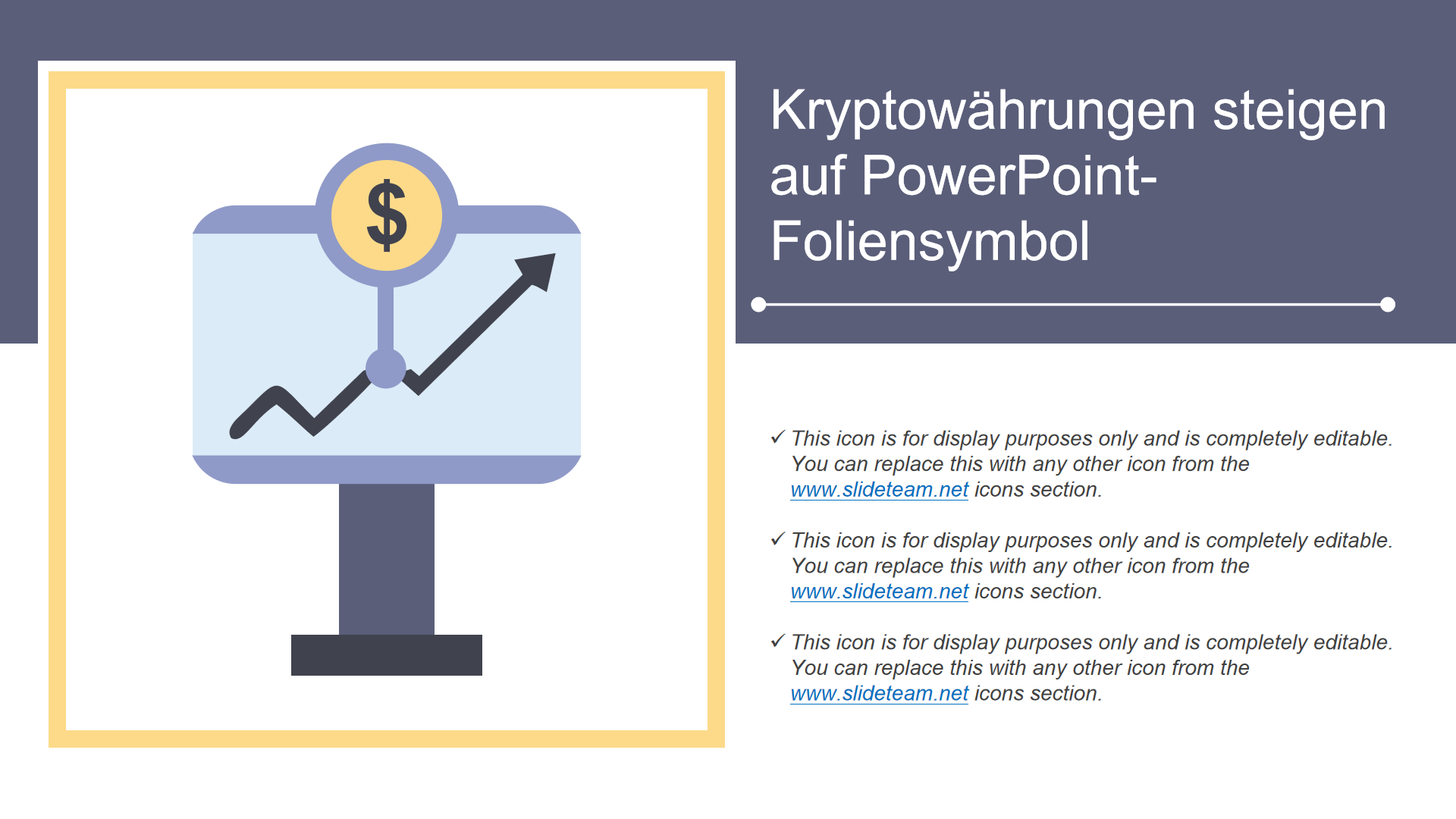 Kryptowährungen steigen auf PowerPoint-Foliensymbol