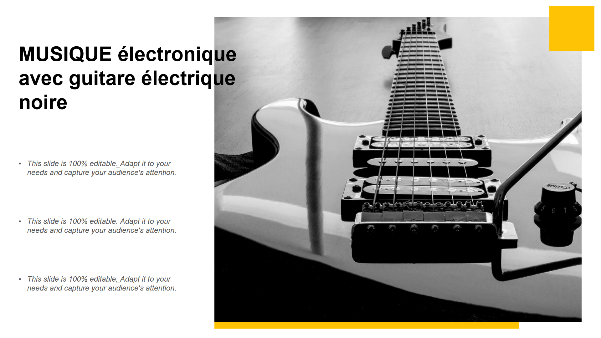 MUSIQUE électronique avec guitare électrique noire