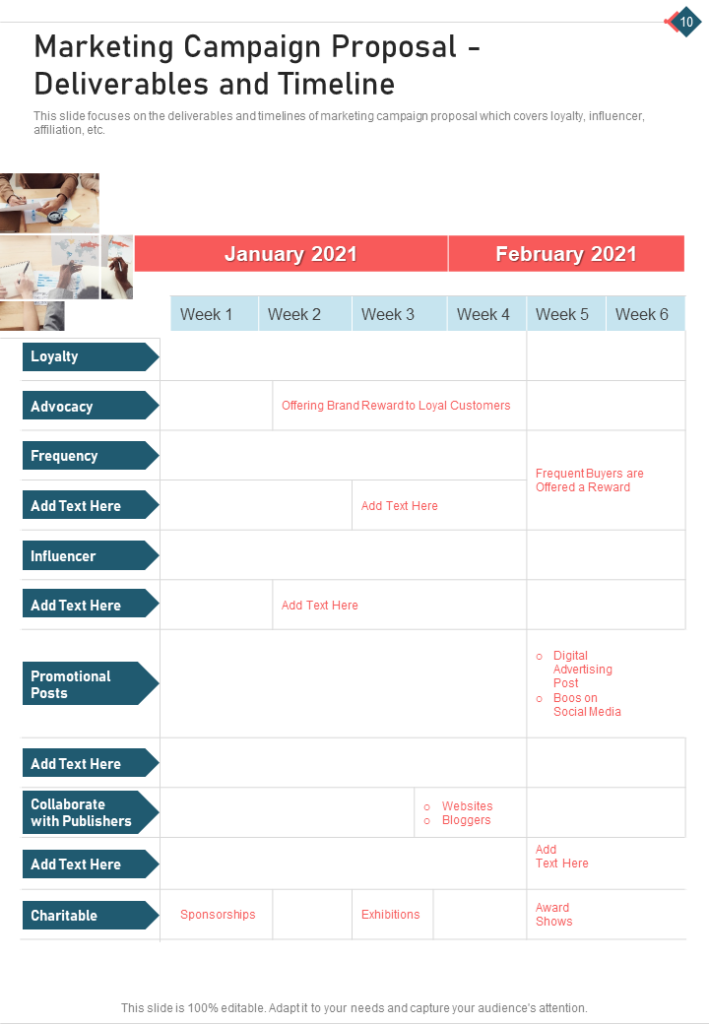 Marketing Campaign Proposal Deliverables and Timeline Template