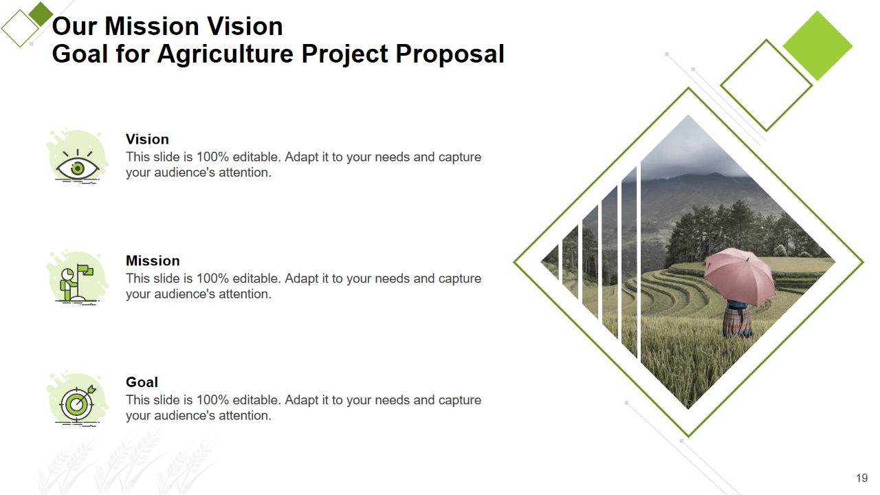 Our Mission Vision Goal for Agriculture Project Proposal